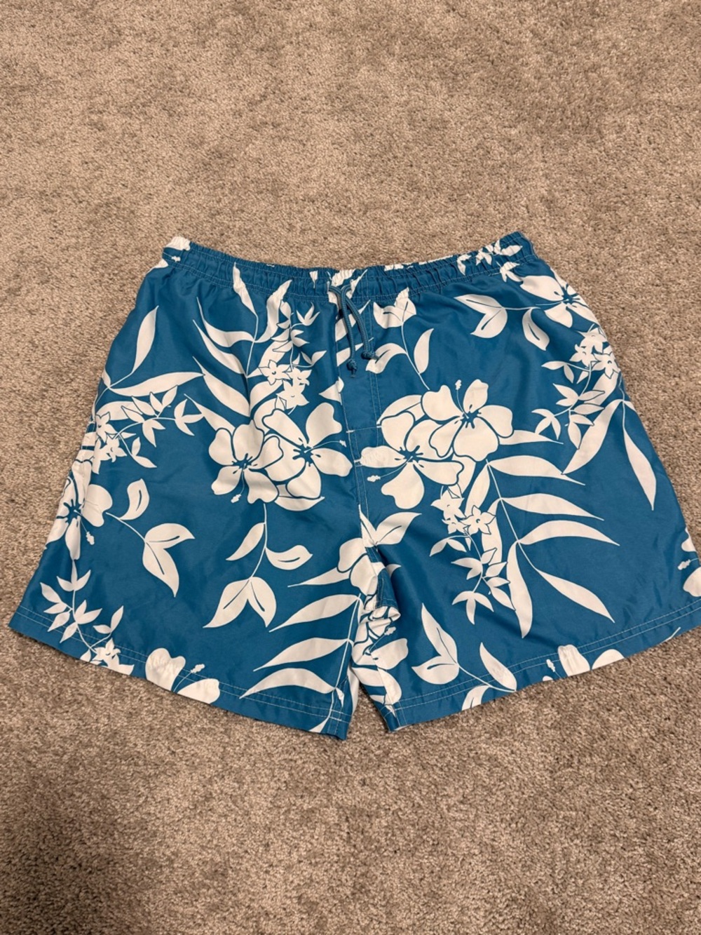 Blue Floral Swim Trunks Islander Size L